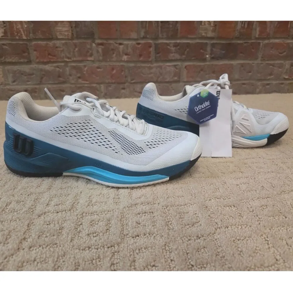 New Wilson Shoes Mens Size 11 White Blue Rush Pro 4.0 Tennis Ortholite